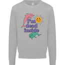 I'm Dead Inside Dolphins Sunrise Kids Sweatshirt Jumper Sports Grey