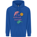 I'm Dead Inside Dolphins Sunrise Mens 80% Cotton Hoodie Royal Blue