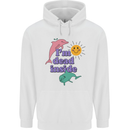 I'm Dead Inside Dolphins Sunrise Mens 80% Cotton Hoodie White