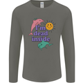 I'm Dead Inside Dolphins Sunrise Mens Long Sleeve T-Shirt Charcoal