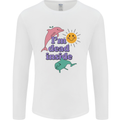 I'm Dead Inside Dolphins Sunrise Mens Long Sleeve T-Shirt White