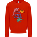 I'm Dead Inside Dolphins Sunrise Mens Sweatshirt Jumper Bright Red