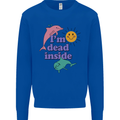 I'm Dead Inside Dolphins Sunrise Mens Sweatshirt Jumper Royal Blue