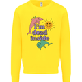 I'm Dead Inside Dolphins Sunrise Mens Sweatshirt Jumper Yellow