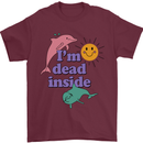 I'm Dead Inside Dolphins Sunrise Mens T-Shirt Cotton Gildan Maroon