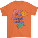 I'm Dead Inside Dolphins Sunrise Mens T-Shirt Cotton Gildan Orange