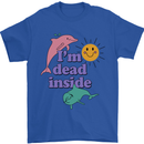 I'm Dead Inside Dolphins Sunrise Mens T-Shirt Cotton Gildan Royal Blue