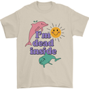 I'm Dead Inside Dolphins Sunrise Mens T-Shirt Cotton Gildan Sand