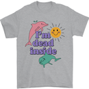I'm Dead Inside Dolphins Sunrise Mens T-Shirt Cotton Gildan Sports Grey