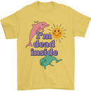 I'm Dead Inside Dolphins Sunrise Mens T-Shirt Cotton Gildan Yellow
