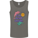 I'm Dead Inside Dolphins Sunrise Mens Vest Tank Top Charcoal