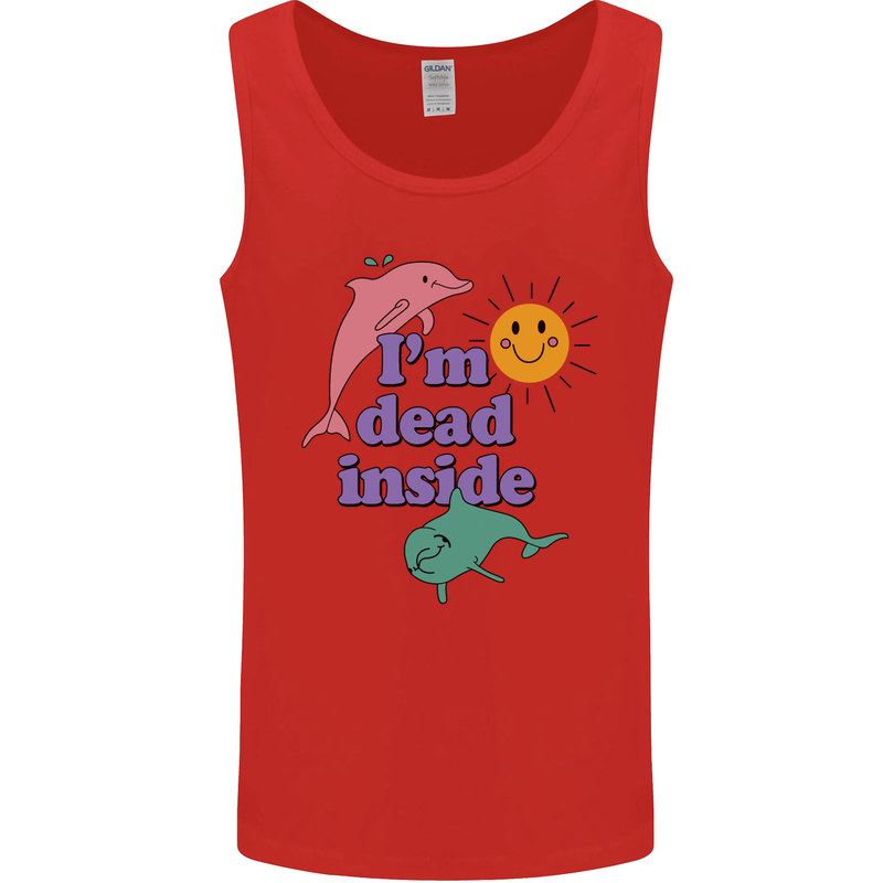 I'm Dead Inside Dolphins Sunrise Mens Vest Tank Top Red