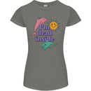 I'm Dead Inside Dolphins Sunrise Womens Petite Cut T-Shirt Charcoal