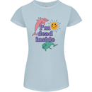 I'm Dead Inside Dolphins Sunrise Womens Petite Cut T-Shirt Light Blue