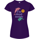 I'm Dead Inside Dolphins Sunrise Womens Petite Cut T-Shirt Purple