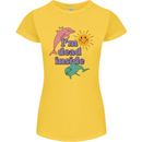I'm Dead Inside Dolphins Sunrise Womens Petite Cut T-Shirt Yellow