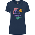 I'm Dead Inside Dolphins Sunrise Womens Wider Cut T-Shirt Navy Blue