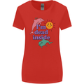 I'm Dead Inside Dolphins Sunrise Womens Wider Cut T-Shirt Red