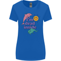 I'm Dead Inside Dolphins Sunrise Womens Wider Cut T-Shirt Royal Blue