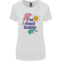 I'm Dead Inside Dolphins Sunrise Womens Wider Cut T-Shirt White