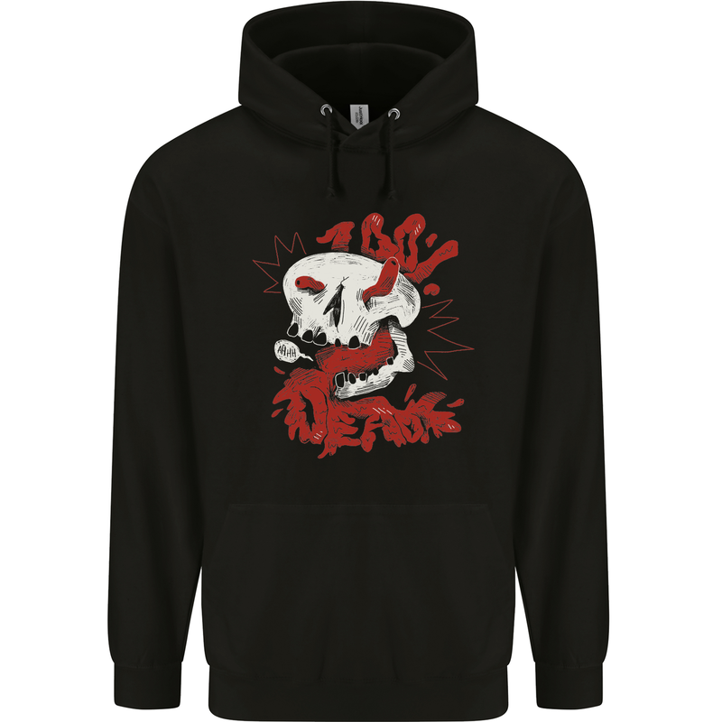 I'm Dead Inside Skull Gothic Emo Mens 80% Cotton Hoodie Black