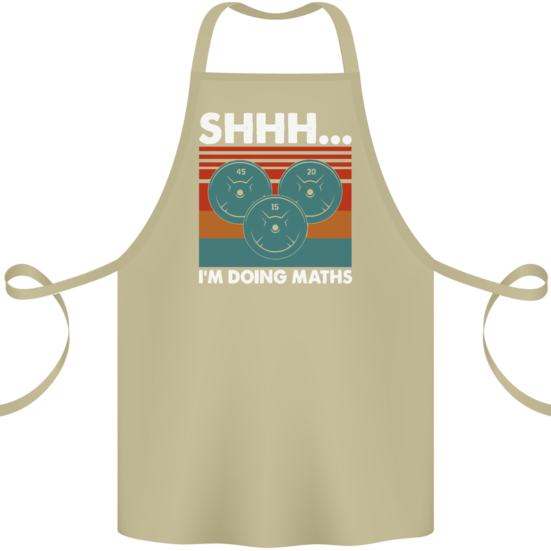 I'm Doing Maths Funny Gym Bodybuilding Cotton Apron 100% Organic Khaki