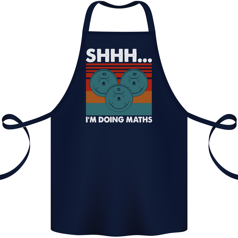 I'm Doing Maths Funny Gym Bodybuilding Cotton Apron 100% Organic Navy Blue
