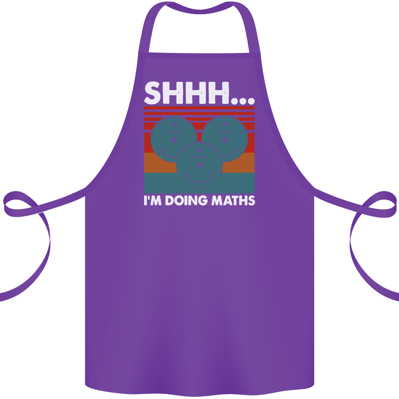 I'm Doing Maths Funny Gym Bodybuilding Cotton Apron 100% Organic Purple