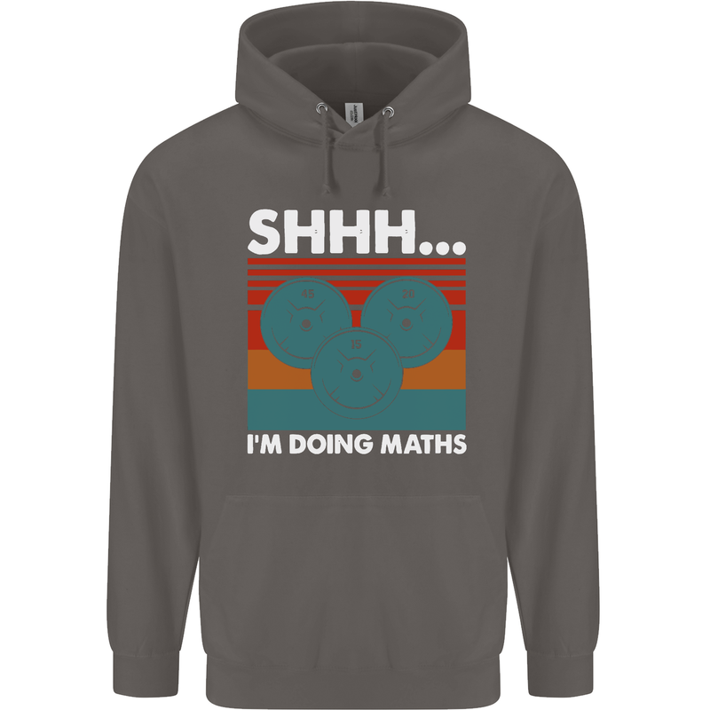 I'm Doing Maths Funny Gym Bodybuilding Mens 80% Cotton Hoodie Charcoal