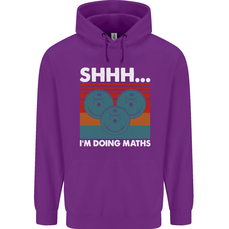 I'm Doing Maths Funny Gym Bodybuilding Mens 80% Cotton Hoodie Purple