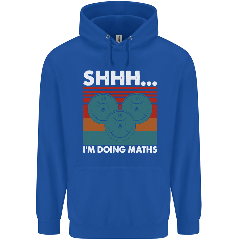 I'm Doing Maths Funny Gym Bodybuilding Mens 80% Cotton Hoodie Royal Blue