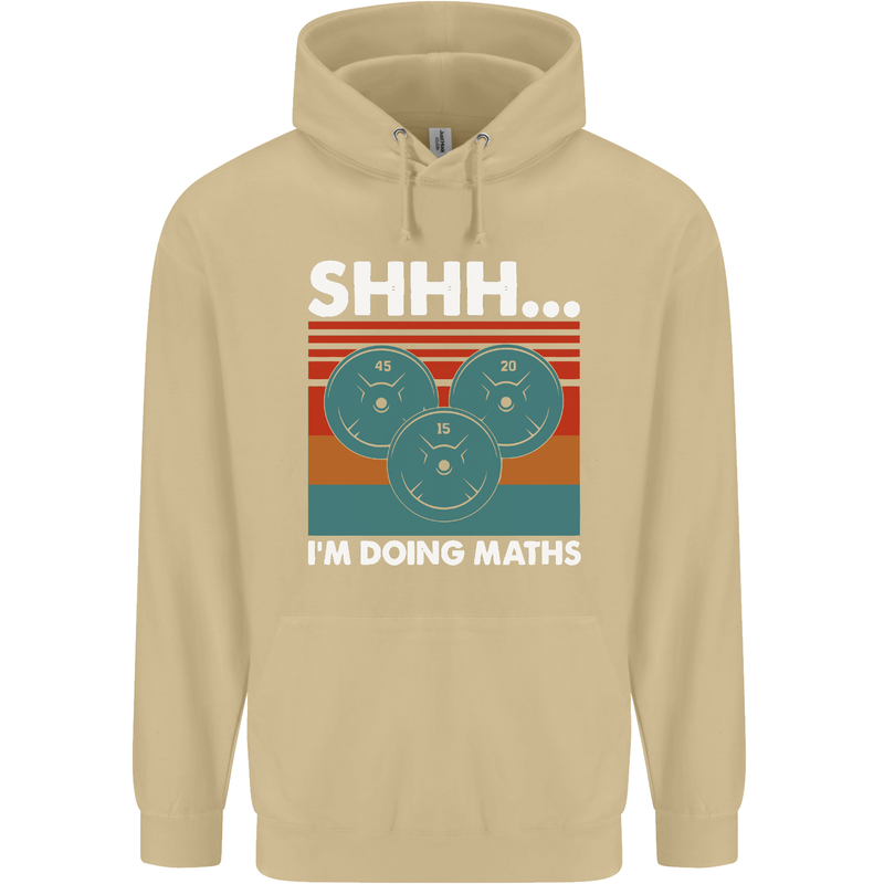 I'm Doing Maths Funny Gym Bodybuilding Mens 80% Cotton Hoodie Sand