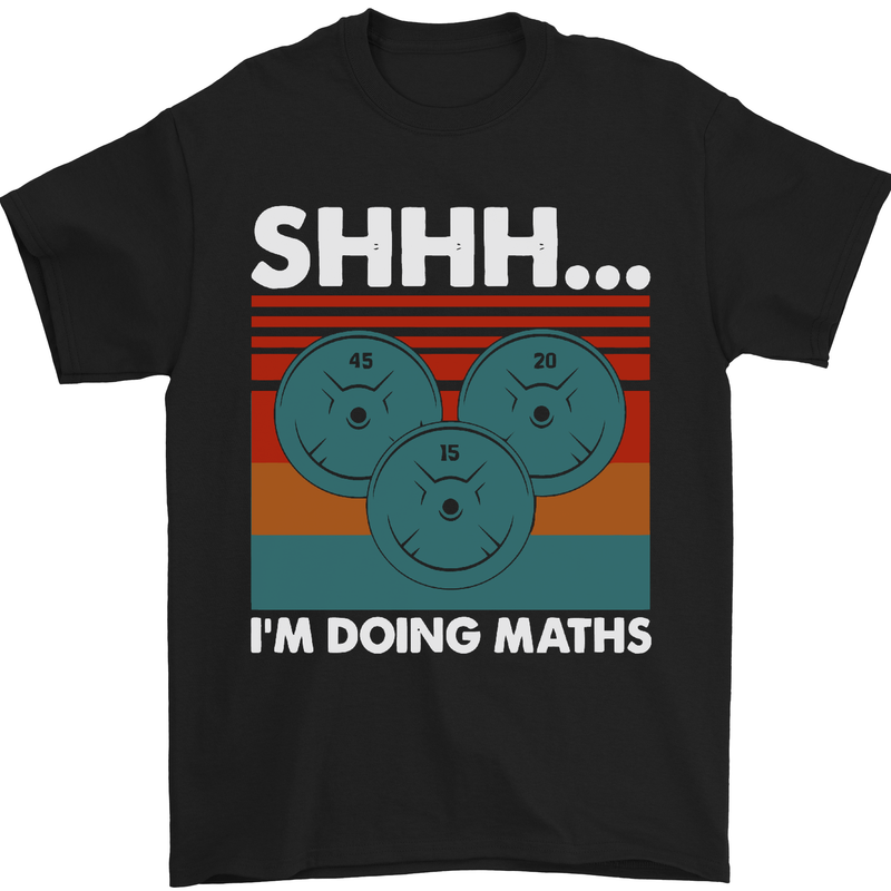 I'm Doing Maths Funny Gym Bodybuilding Mens T-Shirt Cotton Gildan Black
