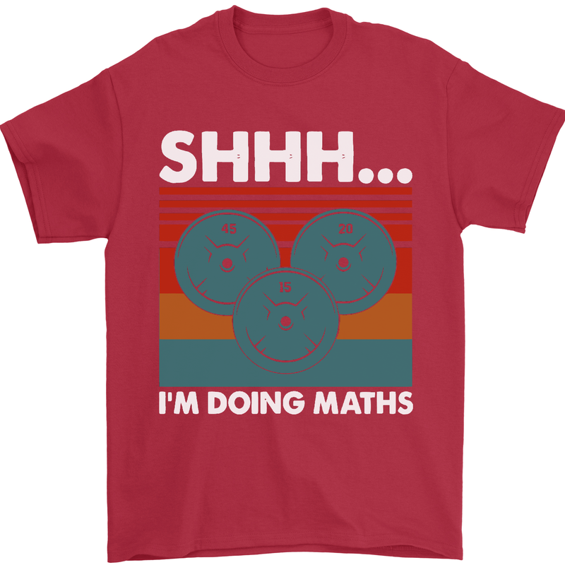 I'm Doing Maths Funny Gym Bodybuilding Mens T-Shirt Cotton Gildan Red