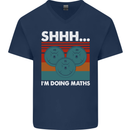 I'm Doing Maths Funny Gym Bodybuilding Mens V-Neck Cotton T-Shirt Navy Blue