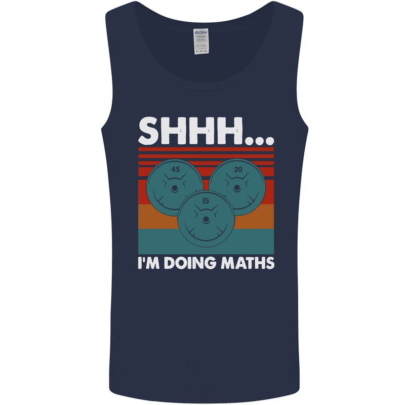 I'm Doing Maths Funny Gym Bodybuilding Mens Vest Tank Top Navy Blue