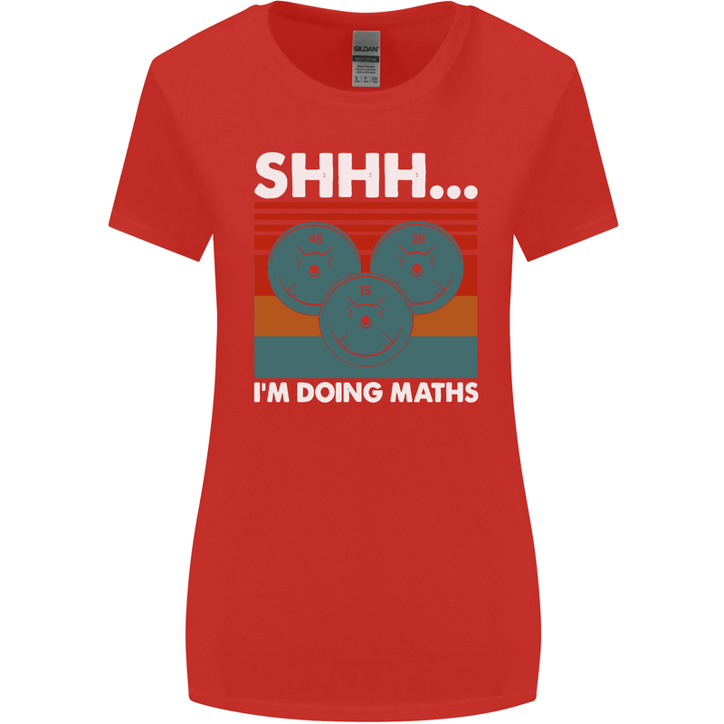 I'm Doing Maths Funny Gym Bodybuilding Womens Wider Cut T-Shirt Red