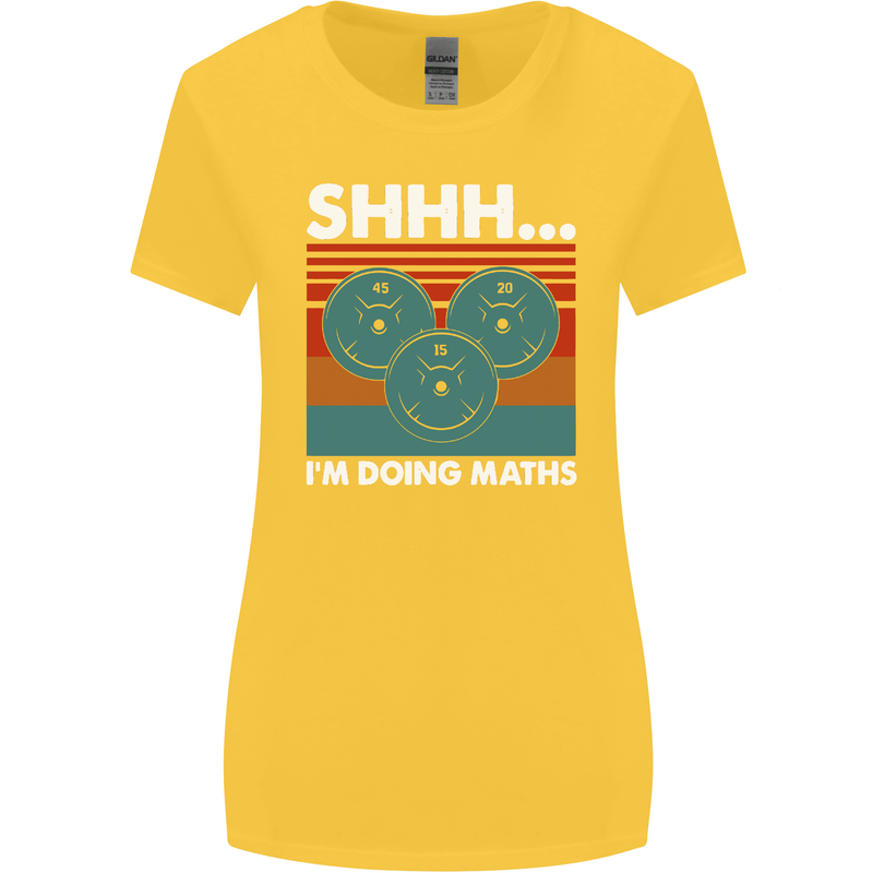 I'm Doing Maths Funny Gym Bodybuilding Womens Wider Cut T-Shirt Yellow