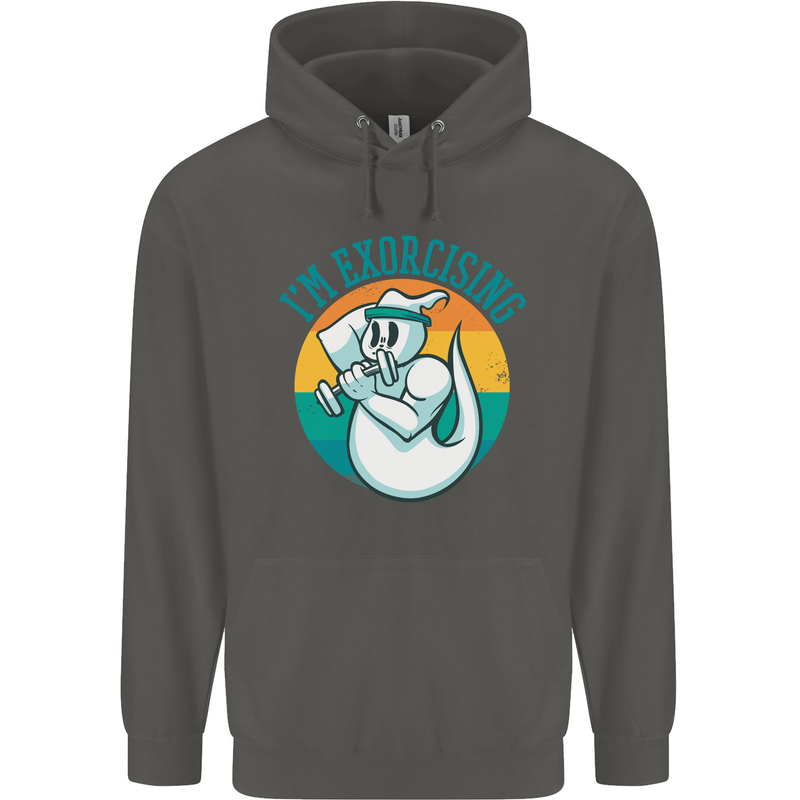 I'm Exorcising Funny Halloween Gym Fitness Childrens Kids Hoodie Storm Grey