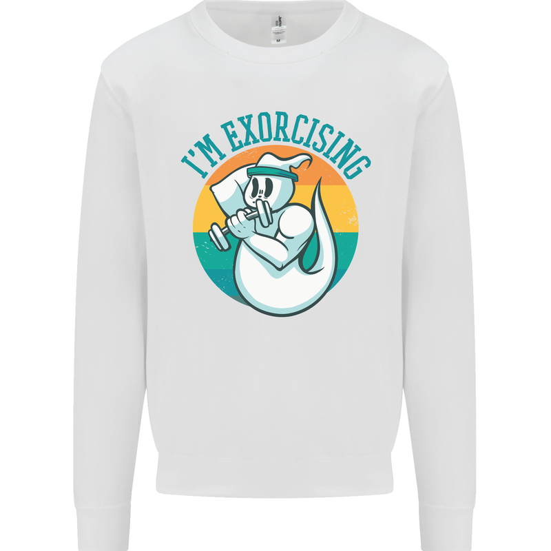 I'm Exorcising Funny Halloween Gym Fitness Kids Sweatshirt Jumper White