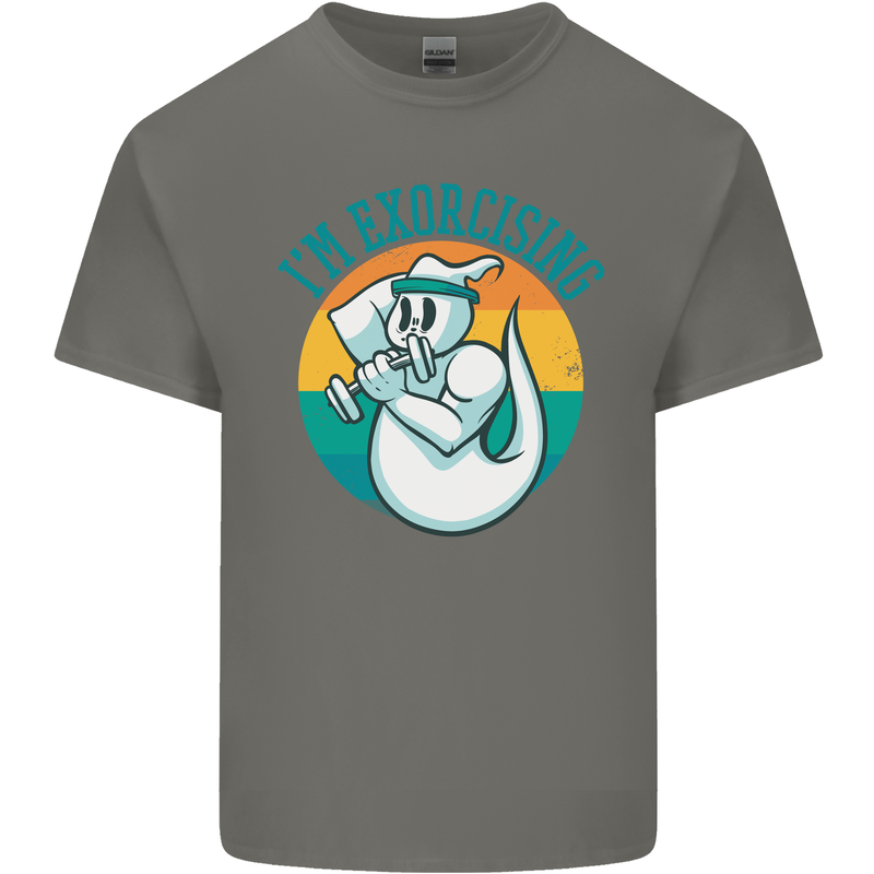 I'm Exorcising Funny Halloween Gym Fitness Kids T-Shirt Childrens Charcoal