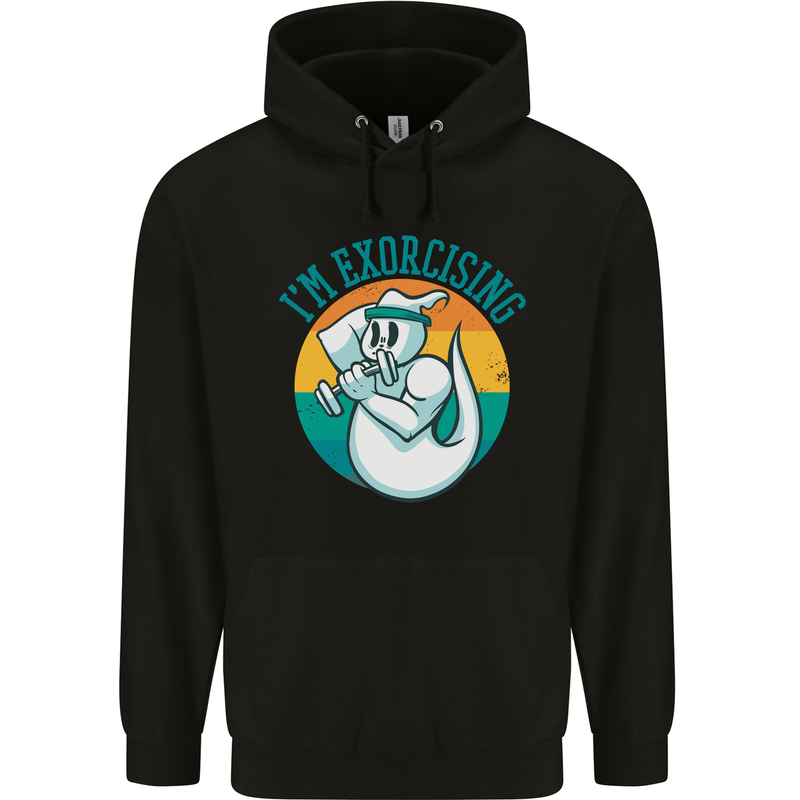 I'm Exorcising Funny Halloween Gym Fitness Mens 80% Cotton Hoodie Black