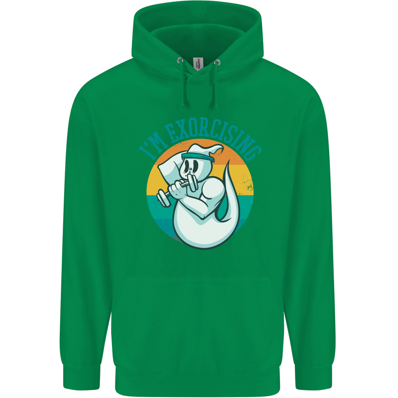 I'm Exorcising Funny Halloween Gym Fitness Mens 80% Cotton Hoodie Irish Green