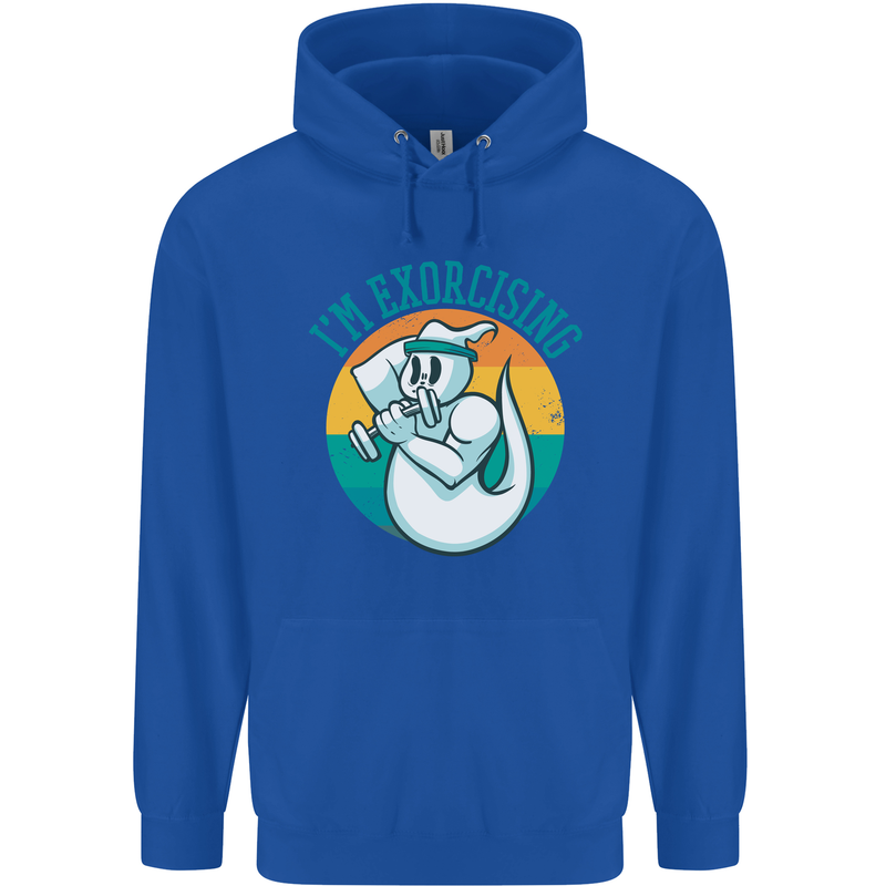 I'm Exorcising Funny Halloween Gym Fitness Mens 80% Cotton Hoodie Royal Blue