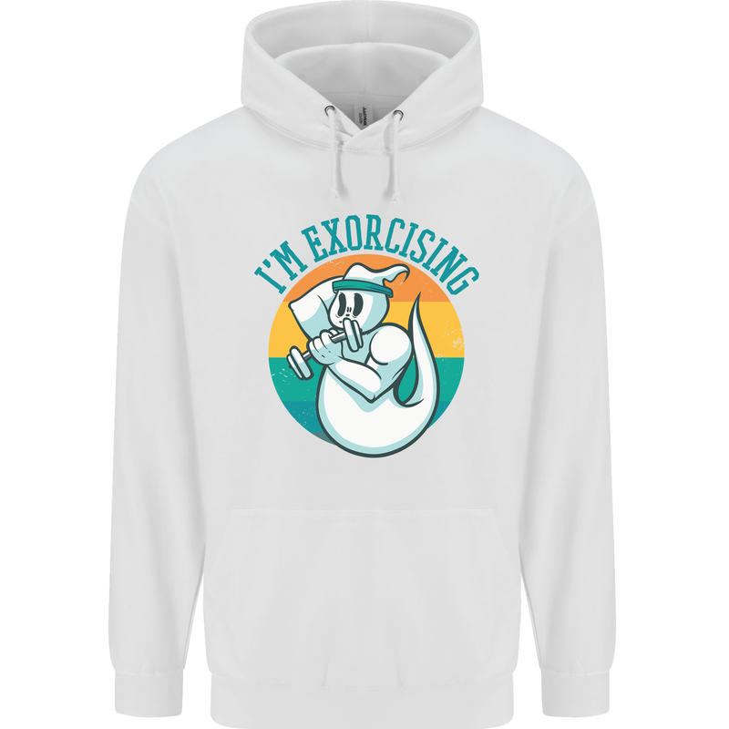 I'm Exorcising Funny Halloween Gym Fitness Mens 80% Cotton Hoodie White