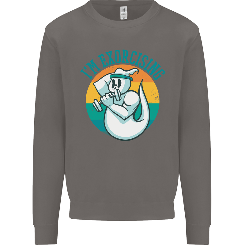 I'm Exorcising Funny Halloween Gym Fitness Mens Sweatshirt Jumper Charcoal