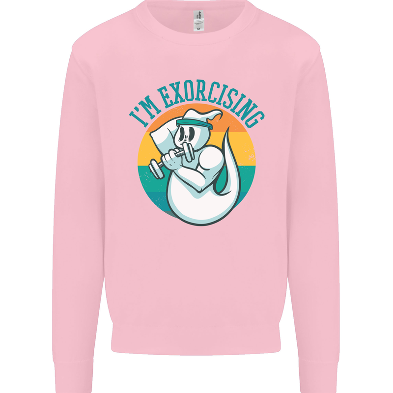 I'm Exorcising Funny Halloween Gym Fitness Mens Sweatshirt Jumper Light Pink