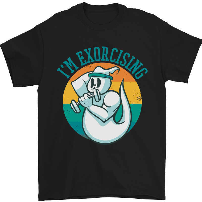 I'm Exorcising Funny Halloween Gym Fitness Mens T-Shirt Cotton Gildan Black