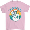 I'm Exorcising Funny Halloween Gym Fitness Mens T-Shirt Cotton Gildan Light Pink