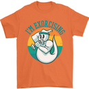 I'm Exorcising Funny Halloween Gym Fitness Mens T-Shirt Cotton Gildan Orange